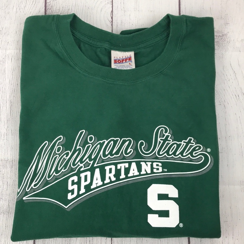Vintage CLASSIC SOFFE Men's Michigan State SPARTANS Short Sleeve Shirt